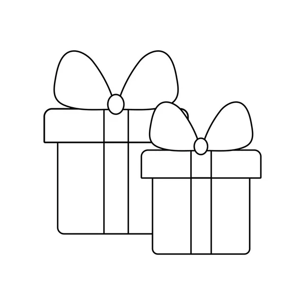 Set von Geschenkboxen isoliertes Symbol — Stockvektor