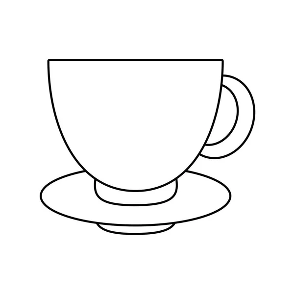 Delicious cup coffee isolated icon — Stock Vector