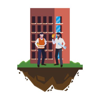 bina ile ırklar arası erkek inşaatçılar yapıcılar