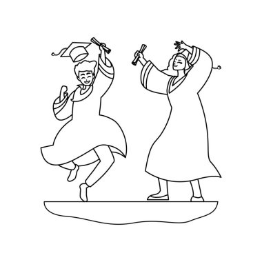 Genç çift kutlamayı bitirdi.