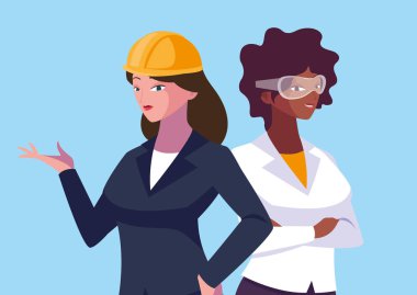 Avatar kadın karikatür mühendisi tasarımı