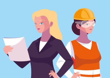 Avatar kadın karikatür mühendisi tasarımı