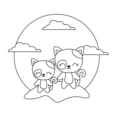 manzara sevimli kedi hayvanlar