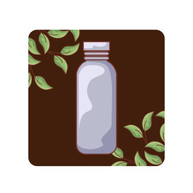 çerçeve içinde yapraklar ile ekolojik şişe