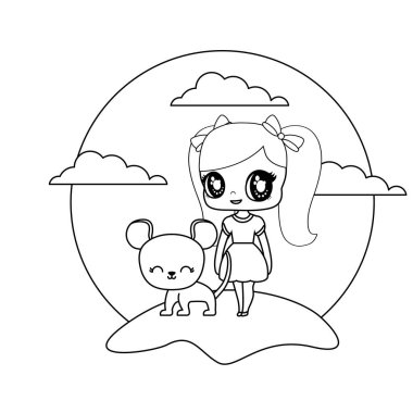 manzara fare hayvan ile sevimli küçük bebek