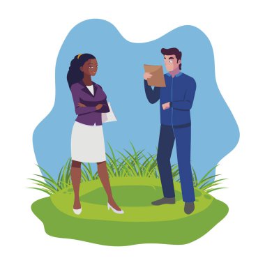 afro kadın mühendis ile erkek oluşturucu oluşturucu