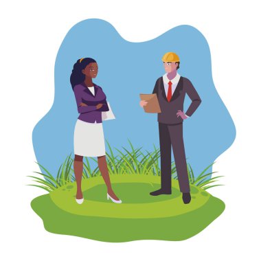 çim mühendisleri inşaatçılar ırklar arası çift