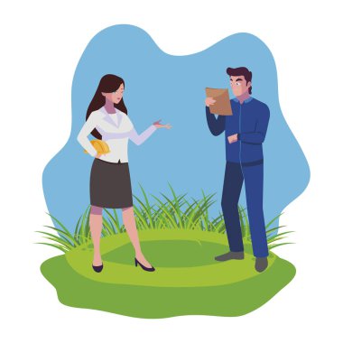 kadın mühendis ile erkek inşaatçı oluşturucu