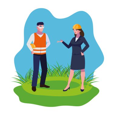 kadın mühendis ile erkek inşaatçı oluşturucu