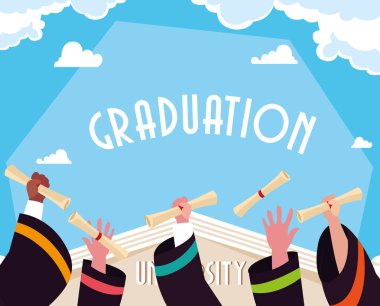 Kutlama tasarımında mezuniyet diploması