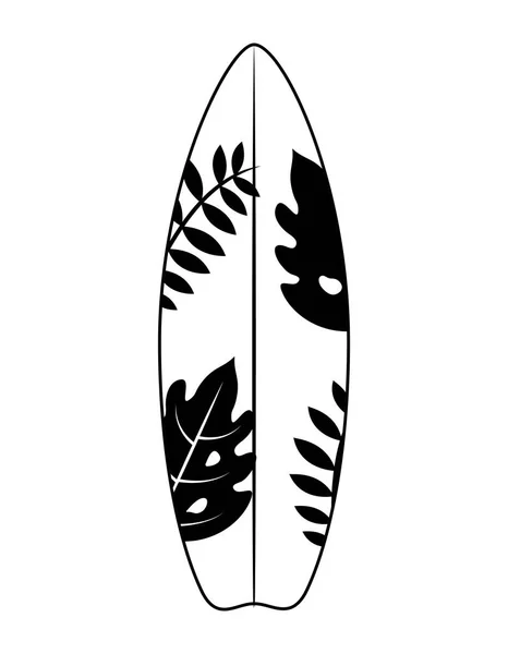 Équipement de planche de surf icône isolée sportive — Image vectorielle