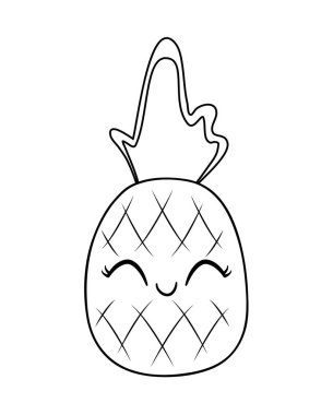 ananas meyve taze kawaii karakter