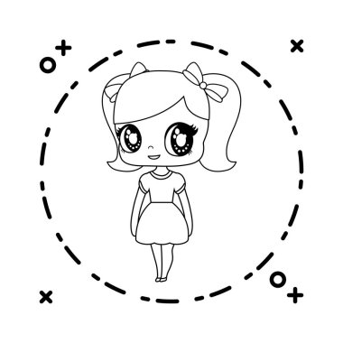 çerçeve dairesel sevimli küçük bebek