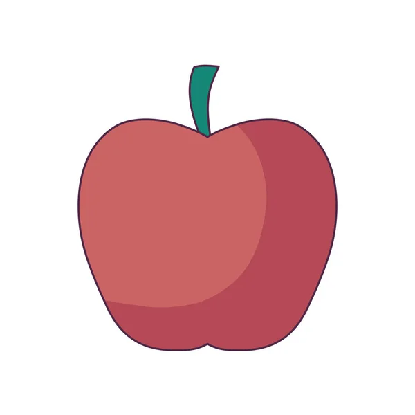 Frisches Apfelobst isoliert Symbol — Stockvektor