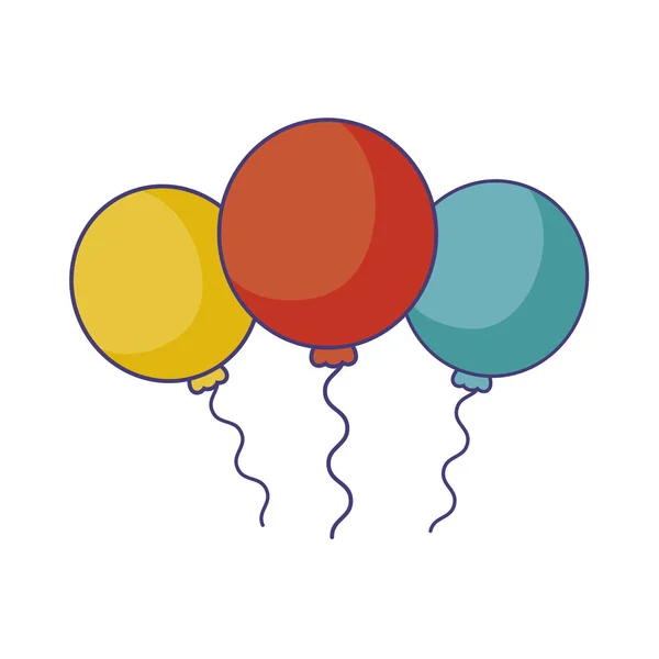 Ballons air hélium icône isolée — Image vectorielle