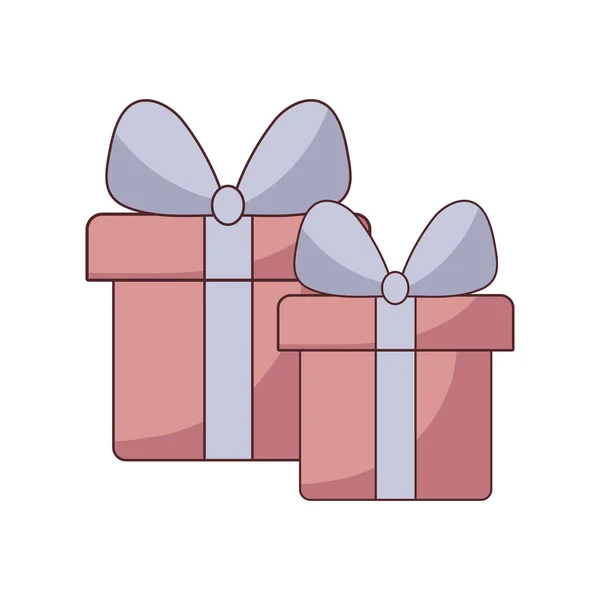 Set of gift boxes isolated icon — Stock Vector