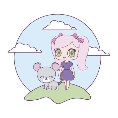 manzara fare hayvan ile sevimli küçük bebek