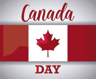 bayrak ile mutlu kanada gün afişi