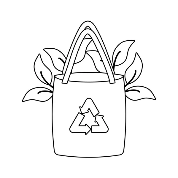 Bolsa de papel ecológica con hojas — Archivo Imágenes Vectoriales