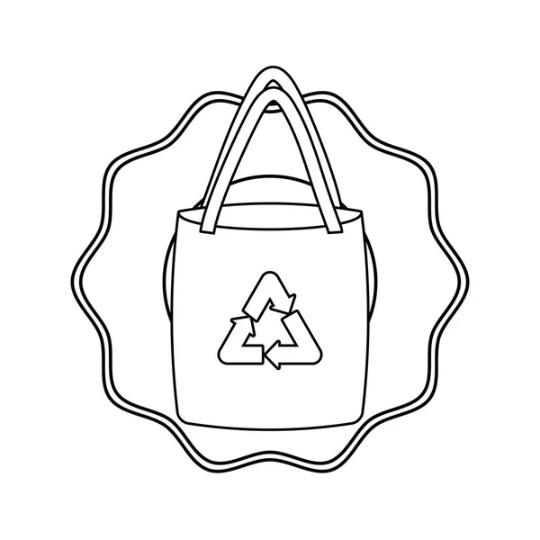 Sello con bolsa de papel ecológica icono aislado — Archivo Imágenes Vectoriales