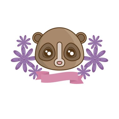 kurdele ve çiçekler ile maymun tarsier başkanı