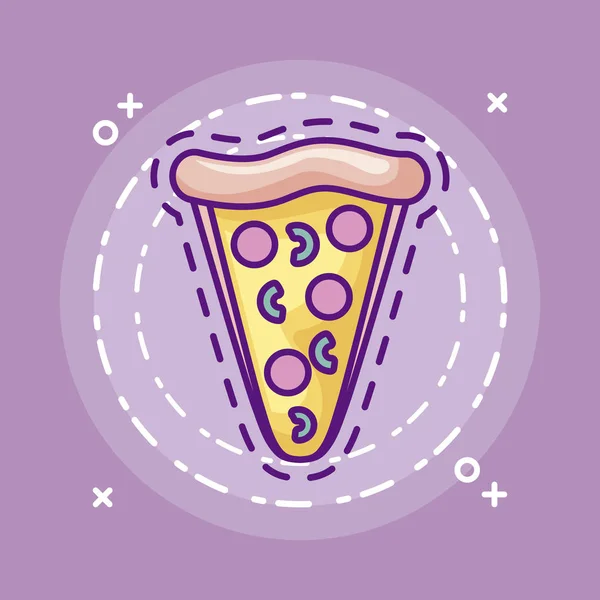 Патч вкусной пиццы быстрого питания — стоковый вектор