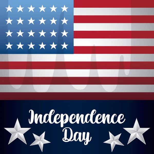 Bayrak ile mutlu bağımsızlık günü kartı — Stok Vektör