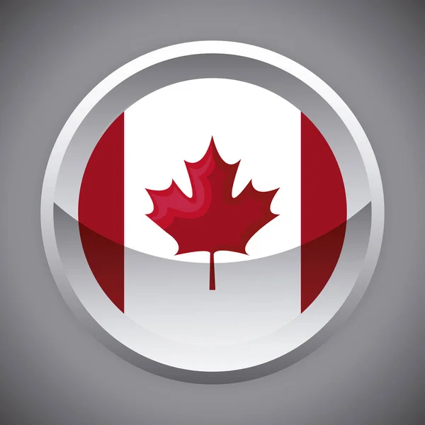 모양 원에 캐나다의 국기 — 스톡 벡터