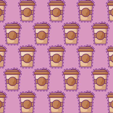 plastik kahve içecek yamalar ile desen