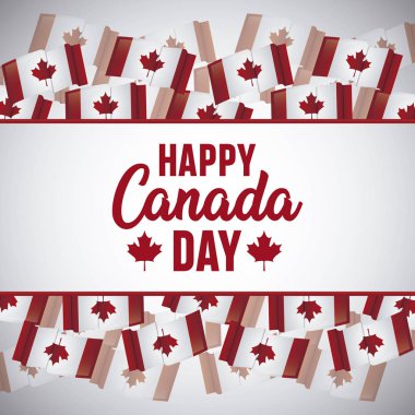 bayraklar ile mutlu kanada gün afiş
