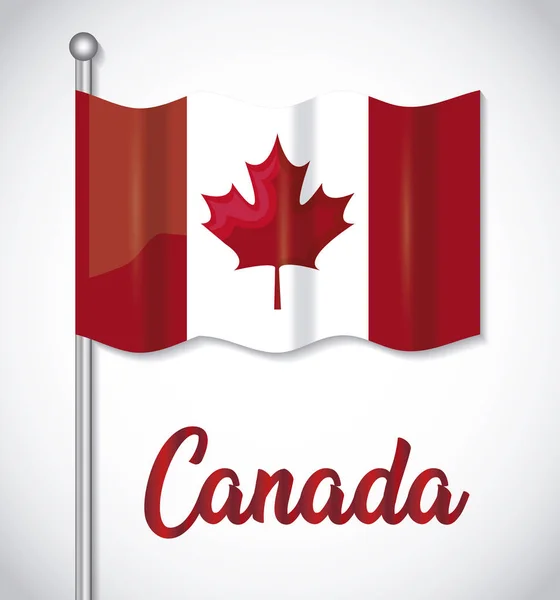 Poster of happy canada day with flag — Stock Vector