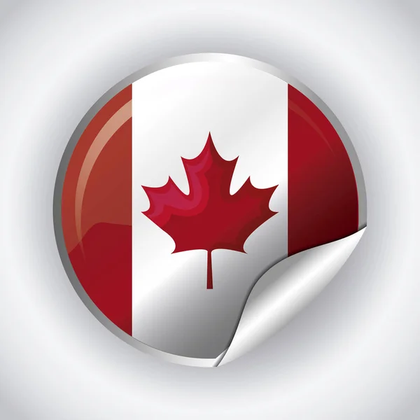 Drapeau du Canada en forme de cercle — Image vectorielle