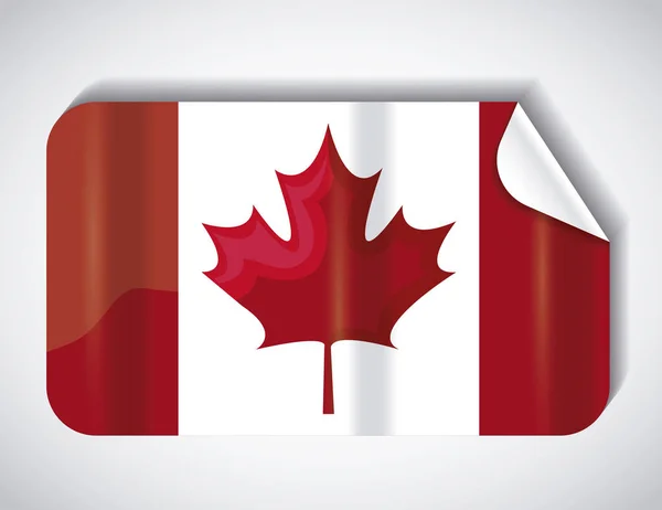 Bandeira do canadá ícone patriótico — Vetor de Stock