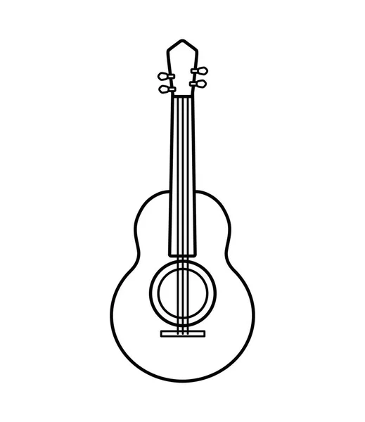 Guitare acoustique musique icône isolée — Image vectorielle