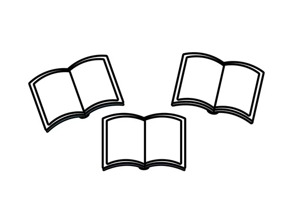 Conjunto de libros de texto abierto icono aislado — Vector de stock