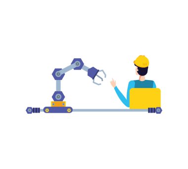 Profesyonel işçi tasarımı izole avatar