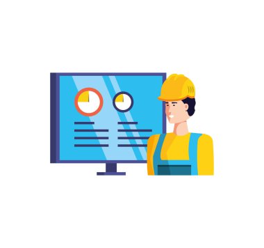 Profesyonel işçi tasarımı izole avatar