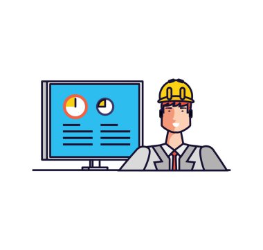 Profesyonel işçi tasarımı izole avatar