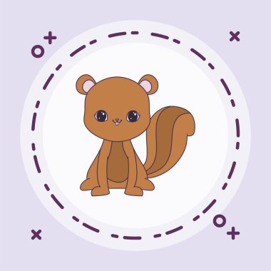 çerçeve dairesel sevimli sincap hayvan