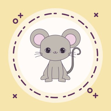 çerçeve dairesel sevimli fare hayvan
