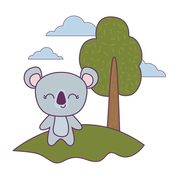 Drăguț koala animal în peisaj — Vector de stoc
