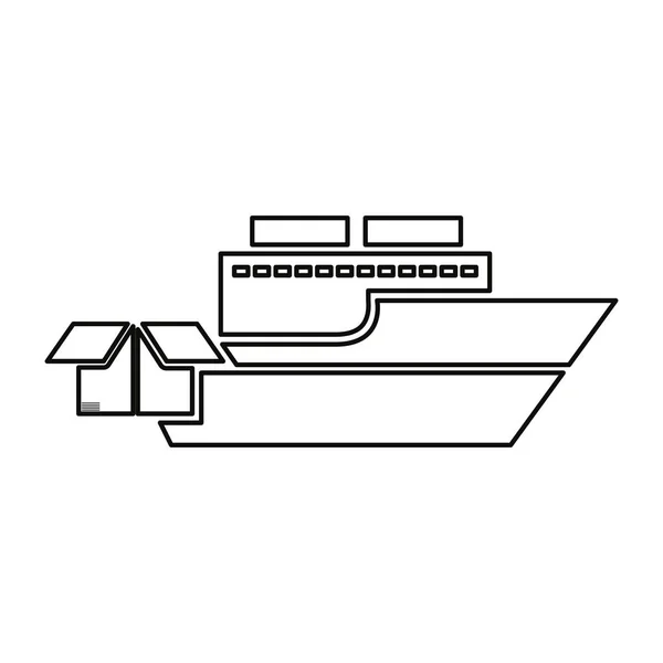 Schiff Karton Transport Lieferung — Stockvektor