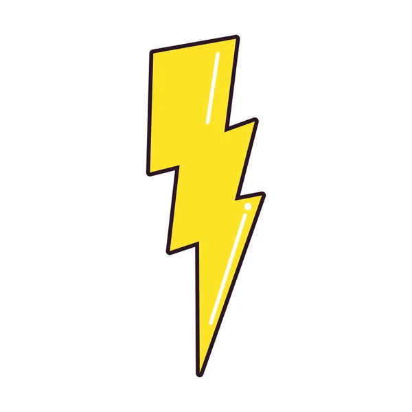 Thunderbolt comic pop art su sfondo bianco — Vettoriale Stock