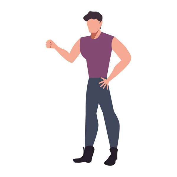 Hombre carácter masculino ropa casual — Vector de stock