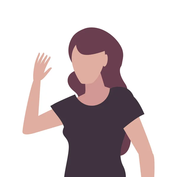 Mujer carácter femenino retrato diseño — Vector de stock