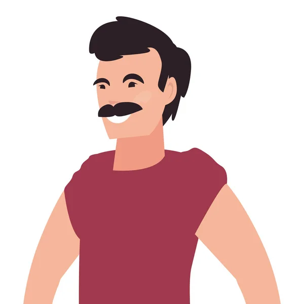 Hombre personaje retrato diseño de dibujos animados — Vector de stock