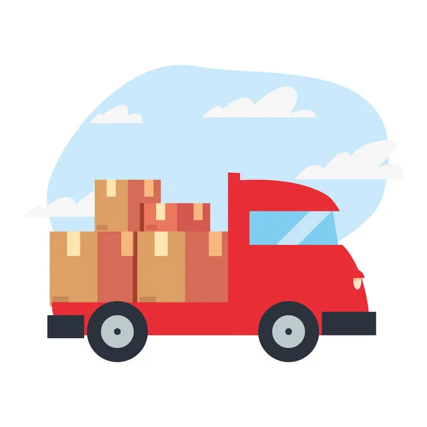 Truck fast delivery logistic icon vectorillustrate — Stock Vector