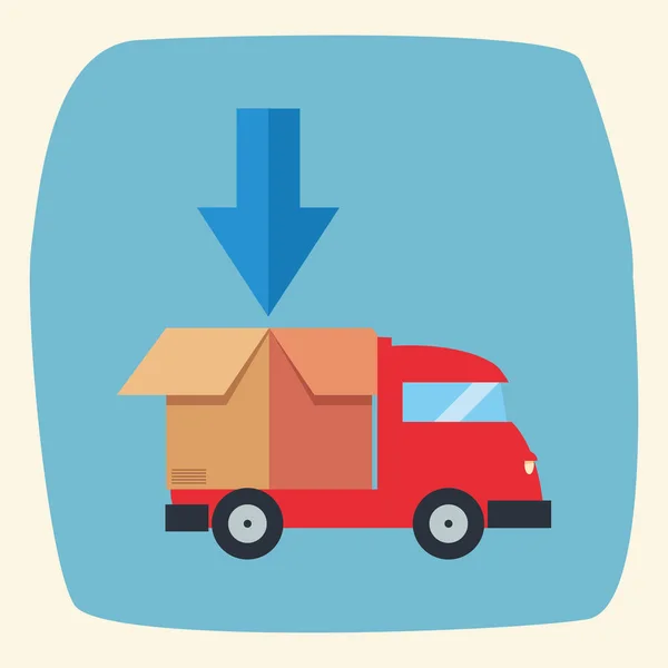 Camión entrega rápida icono logístico vectorillustrate — Vector de stock