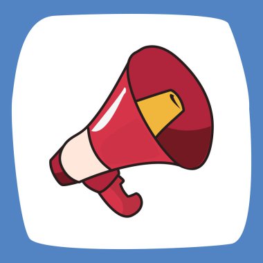 beyaz arka plan üzerinde megafon komik pop sanat