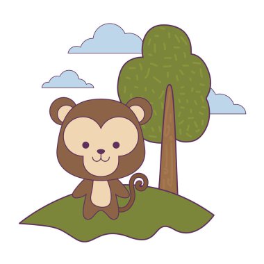 sevimli maymun hayvan peyzaj